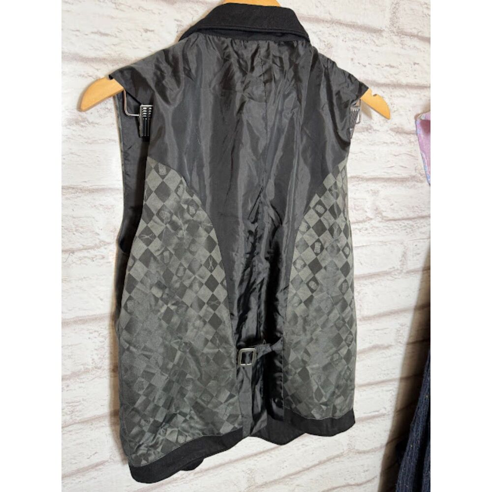 Alice Through The Looking Glass Vest Men's S/M Black Satin Steampunk Cosplay Tux - Picture 5 of 5